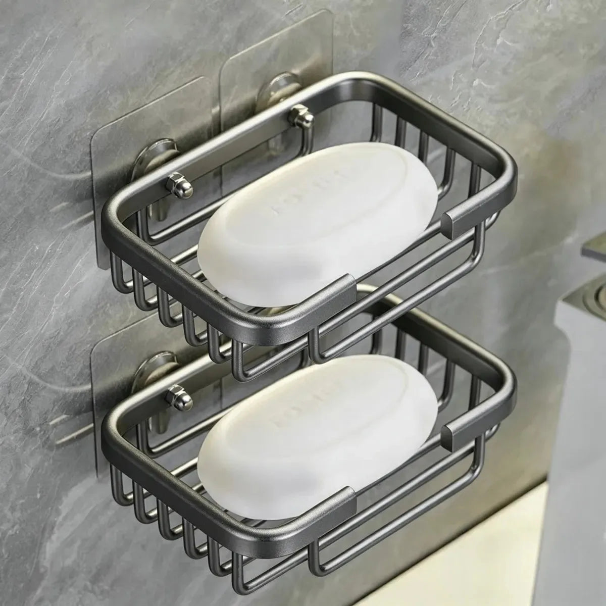 Lightweight Aluminum Alloy Soap Storage Tray Self Stick Wall Mounted Bracket Drill Shower Soap Container Tidy Washroom Accessory Oasis Select