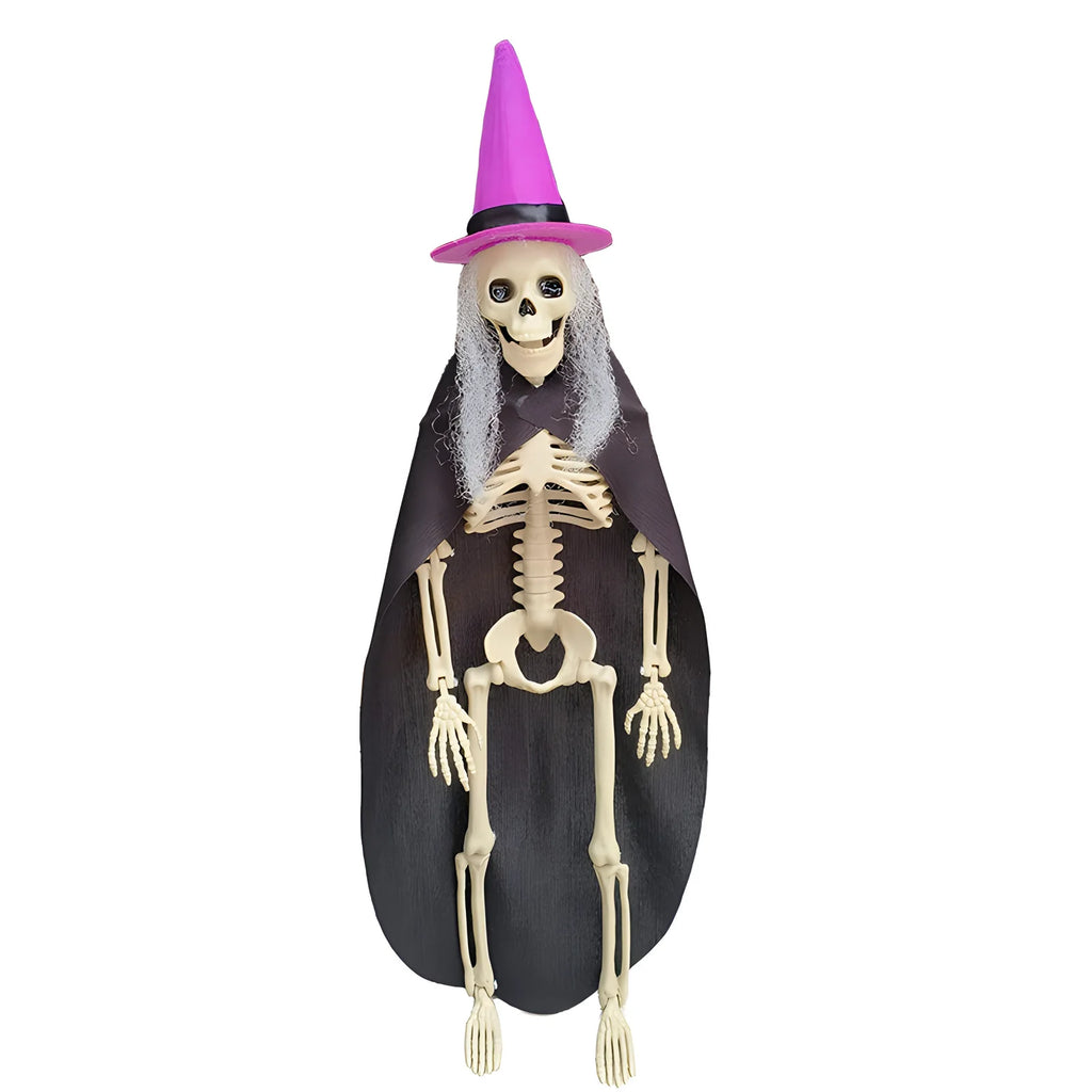 Halloween Skeleton 60cm Artificial Human Body Plastic Skeleton Decoration Haunted House Holiday Scene Layout Props Oasis Select 40cm Purple A
