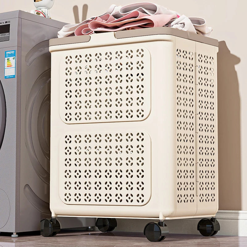 Foldable Laundry Basket,3 Sizes, Large Capacity Rolling Mobile with Wheels,Ideal for Toys/Sports Gear/Laundry Storage Organizer Oasis Select