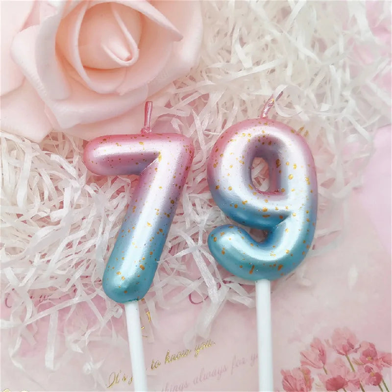 Candle Pink Birthday Candle Girl Happy Birthday Cake Topper Children's Party Decor Ornaments Opera Digital Celebration Candle Oasis Select