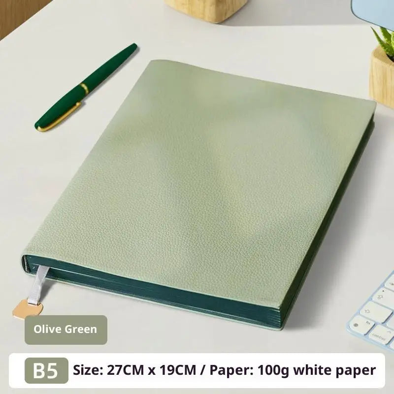 1pcs Business Notebook B5 A5 A6 Thick Leatherette Business Notebook Office Notepad Soft Cover Litchi Pattern Journal for Work Oasis Select A14