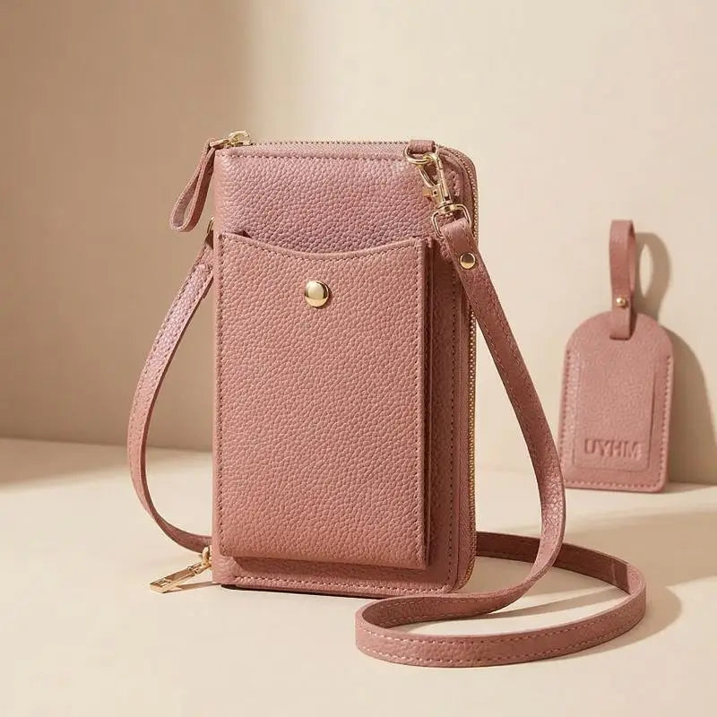 Women's Mini PU Leather Crossbody Bag | Zipper Flap Purse