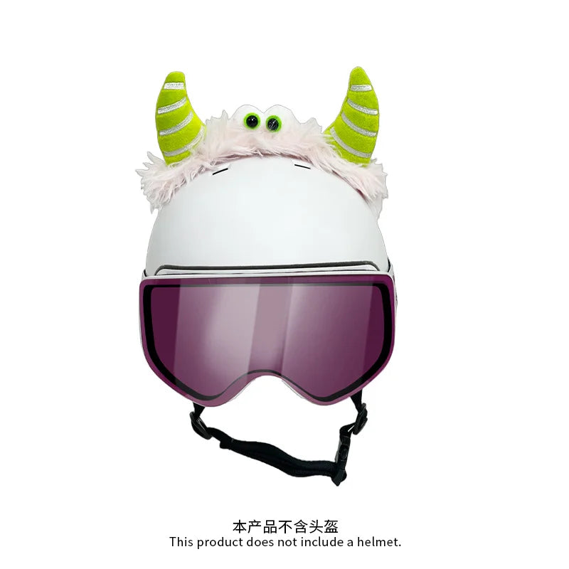 Fun helmet decorations, small monsters, outdoor personalized helmets, decorative ears, three-dimensional plush cute ski helmets Oasis Select Pink