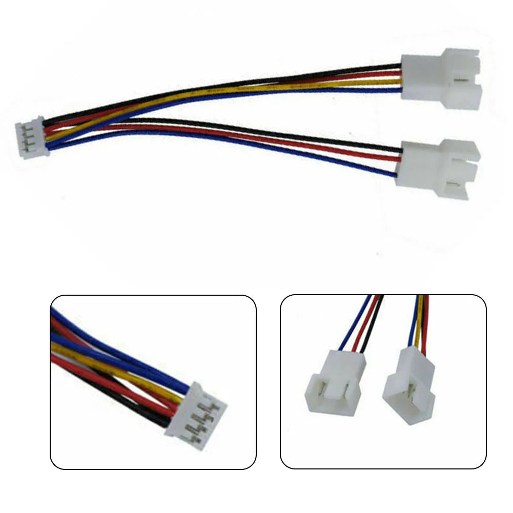 Part Graphics Card Fan Cable 15cm 1pcs 26AWG Copper Tinned Wire 4Pin To 2 Way CPU Connector Cable GPU High Quality Oasis Select