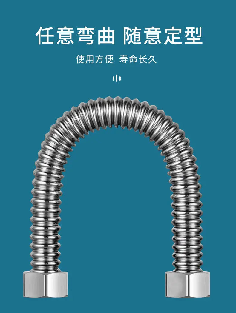 Stainless Steel 20-200cm Basin&Toilet 1/2" Water Weaved Plumbing Hose bathroom Heater Connect Corrugated Pipes with Wrench Pipe Oasis Select