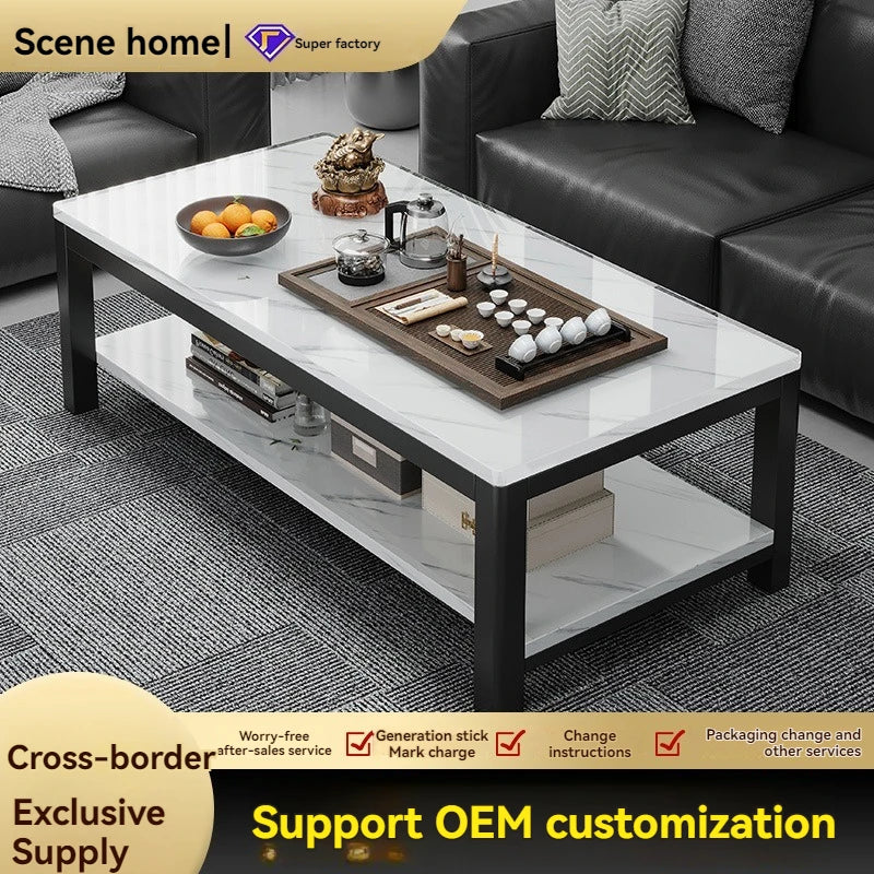 Tea table, living room, household, small apartment, next to sofa, office, marble patterned color tea table, tea table Oasis Select