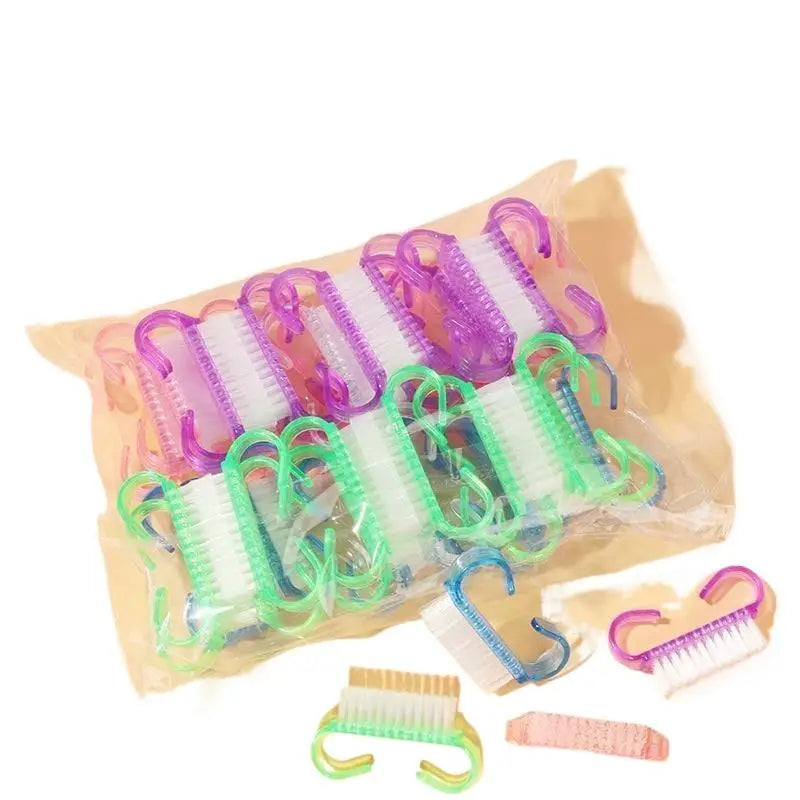 5Pcs Acrylic Nail Art Brush Set, Soft Plastic Dust Cleaning Brushes for Removing Nail Powder and Residues Oasis Select
