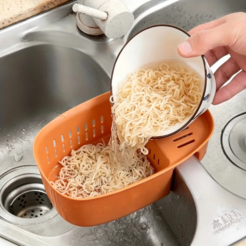 1pc - Plastic Drain Basket Filter, Rice Bowl, Drain Basket, Fruit Bowl, Laundry Basket, Handle, Home Kitchen Organizer Oasis Select