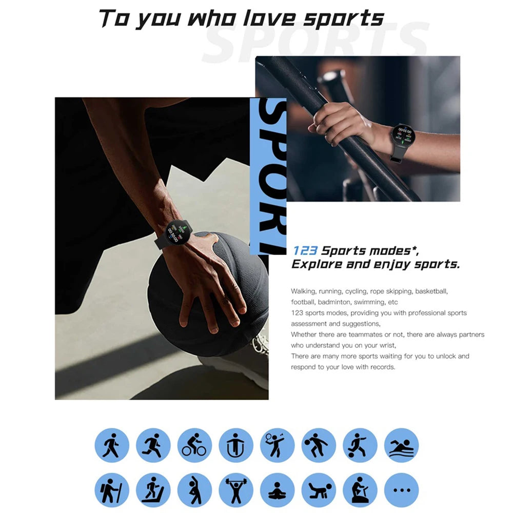 Waterproof Women Smartwatch Men Blue Tooth Call Smart Watches Sleep Heart Rate Health Monitor Sports Fitness Notification Push Oasis Select
