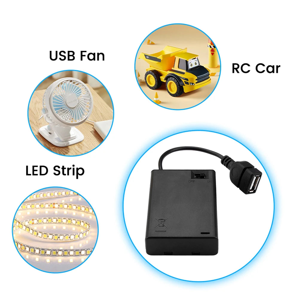 2/3/4/6/8 Slot AA Battery Case 3V/4.5V/6V/9V/12V AA Battery Holder AA Box AA Battery Storage Case With USB Oasis Select
