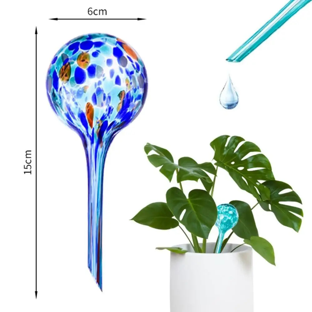 Glass Automatic Plant Watering Ball 100ml Bulb Shape Glass Auto Drip Irrigation System Colorful Automatic Watering Spike Oasis Select