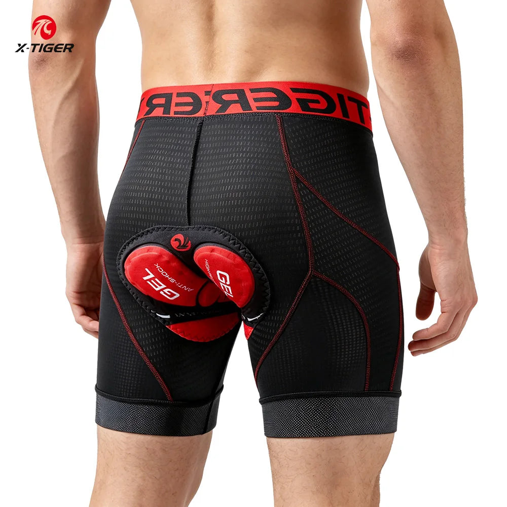 X-TIGER Men's Cycling Shorts Gel Pad Breathable Non-slip Shock-Absorbing Bicycle Underpant Pro MTB Road Bike Cycling Shorts Oasis Select XM-DNK-36001 S