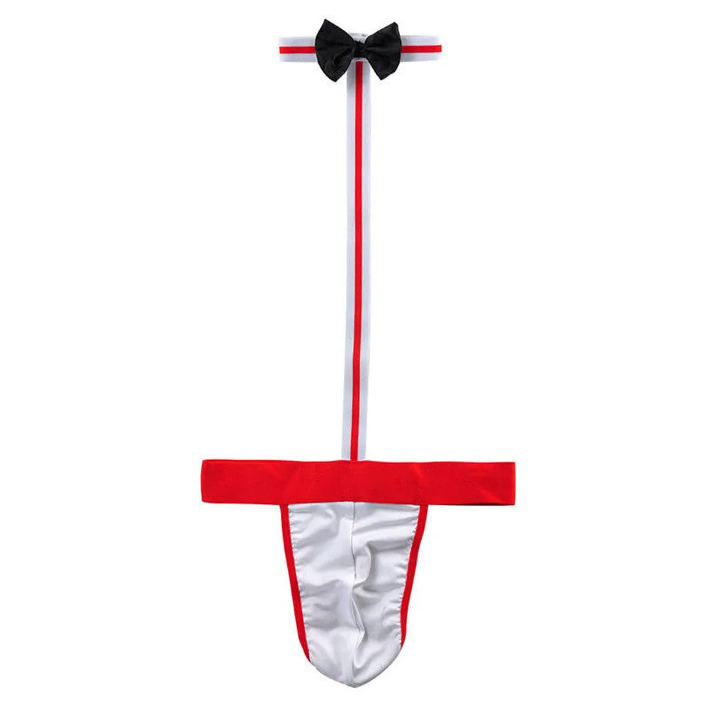 Male Underwear Hot T String Home Men's Sexy Lingerie Bodysuit Bow Tie Performance Clothes T-back thong Thongs Intimates costumes Oasis Select