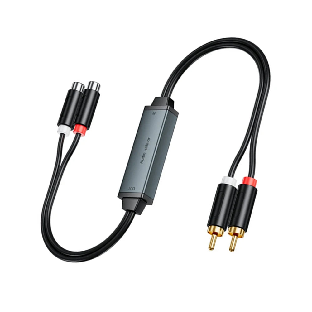 RCA Audio Ground Loop Isolator – 3.5mm Noise Filter Adapter