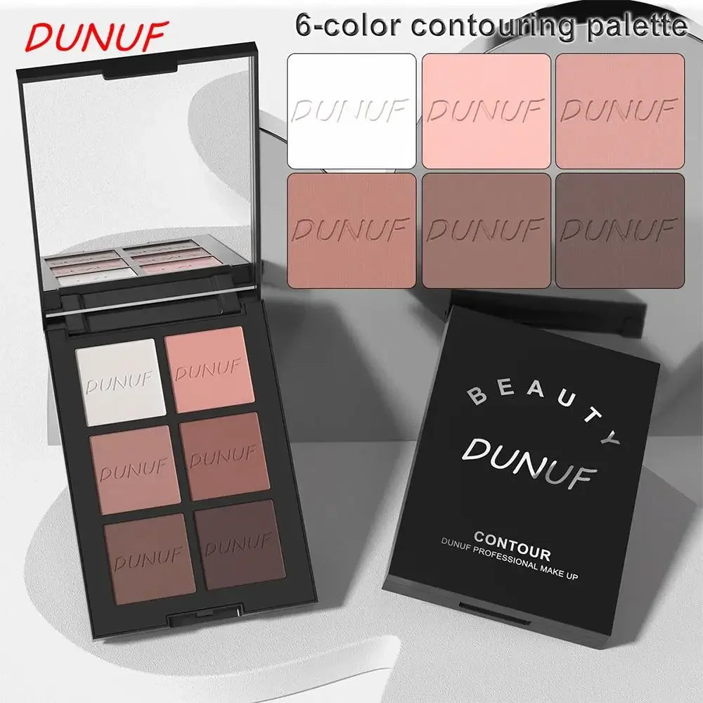 DUNUF 6-Color Cream Highlighter & Contour Palette – Waterproof