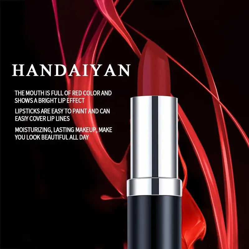 Handaiyan 12-Color Matte Velvet Lipstick – Long-Lasting Coverage