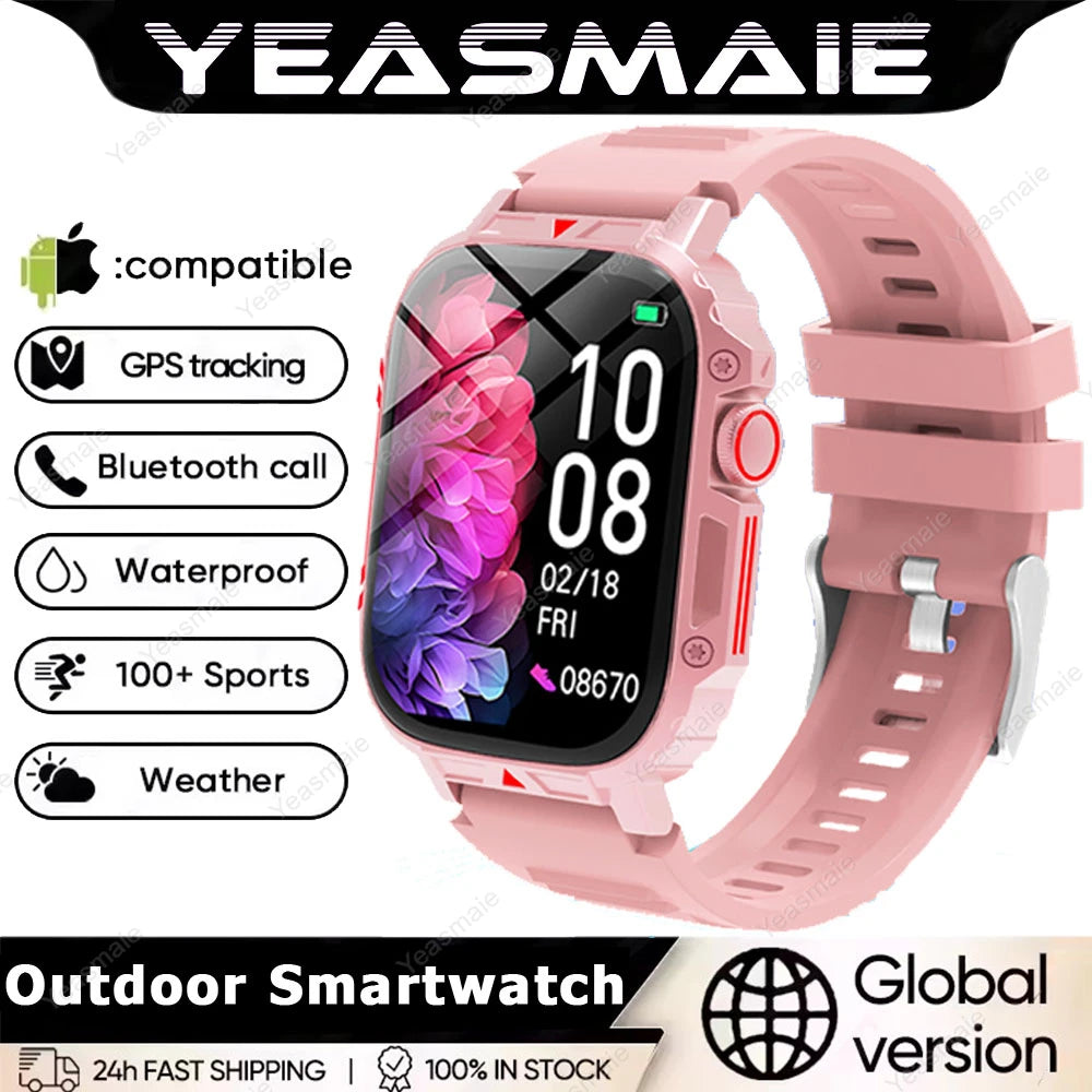Rugged Military Smart Watch 1.95" Bluetooth Fitness Tracker