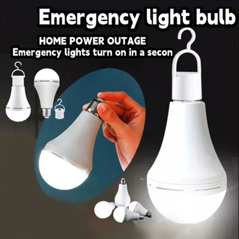 9W/15W Emergency Light Bulb Portable Rechargeable Lighting Bulb With Hook E27 LED Energy-saving Lamps For Camping Night Fishing Oasis Select