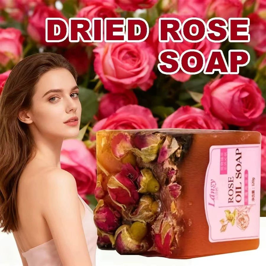Dried rose flower handmade soap essential oil cleansing soap, moisturizing deep cleansing, face soap, facial soap, shower soap Oasis Select Red 120g