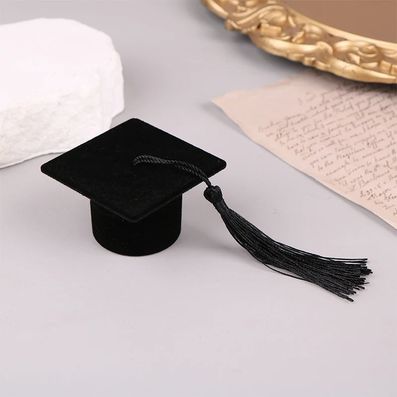1pcs Creative Doctoral Hat Shape Ring Box Earrings Jewelry Storage Wedding Engagement Valentine's Day Gift Packaging Boxes Oasis Select