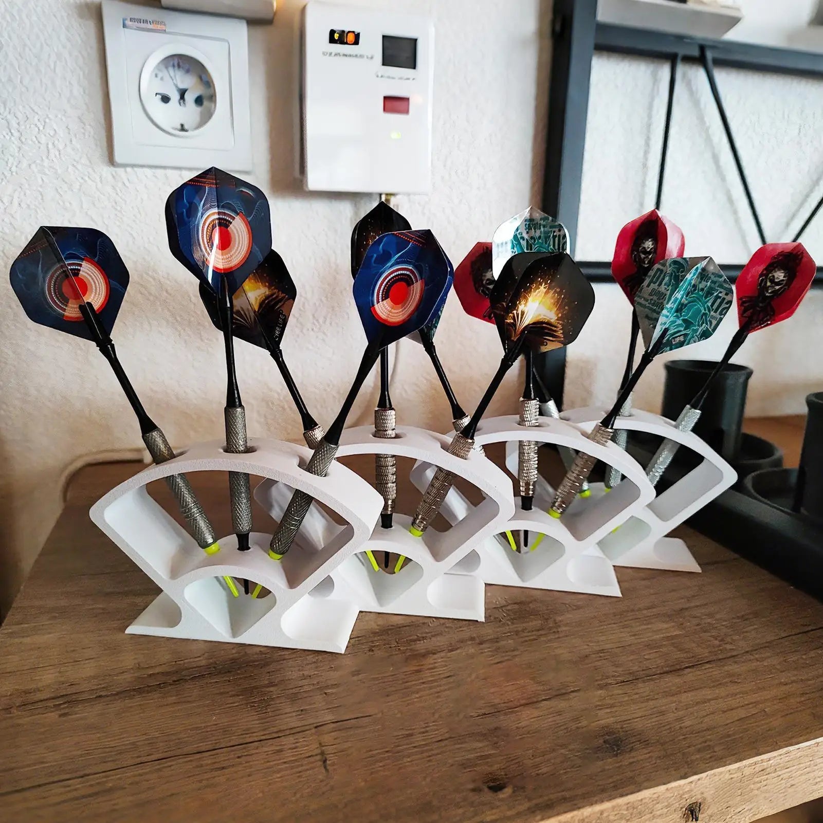 Dart Stand Vertical Display Holder Tabletop Display Rack Dart Holder Dart Stand Organizer It can hold 3 darts for Home Bar Room Oasis Select