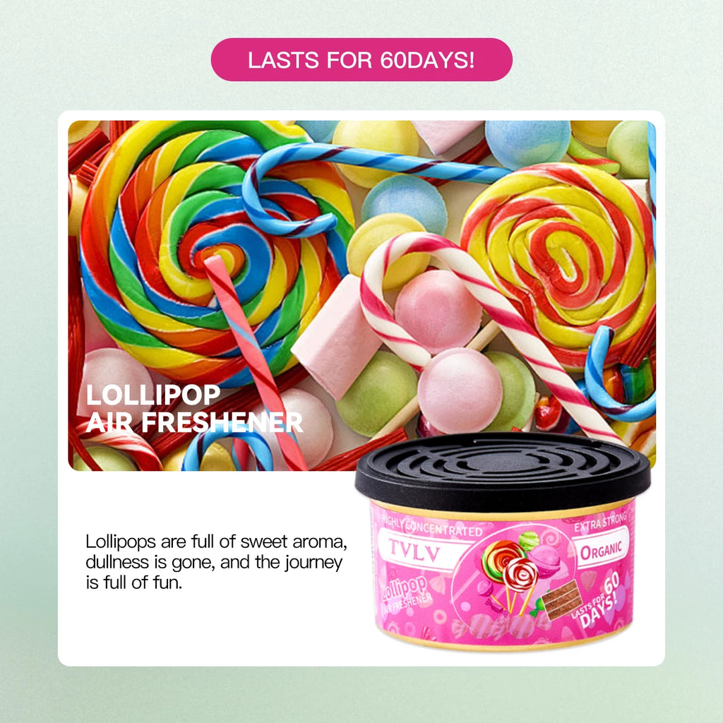 TVLV Solid Air Freshener – Car, Room & Bathroom Fragrance Solid Air Freshener Oasis Select 06 Lollipop