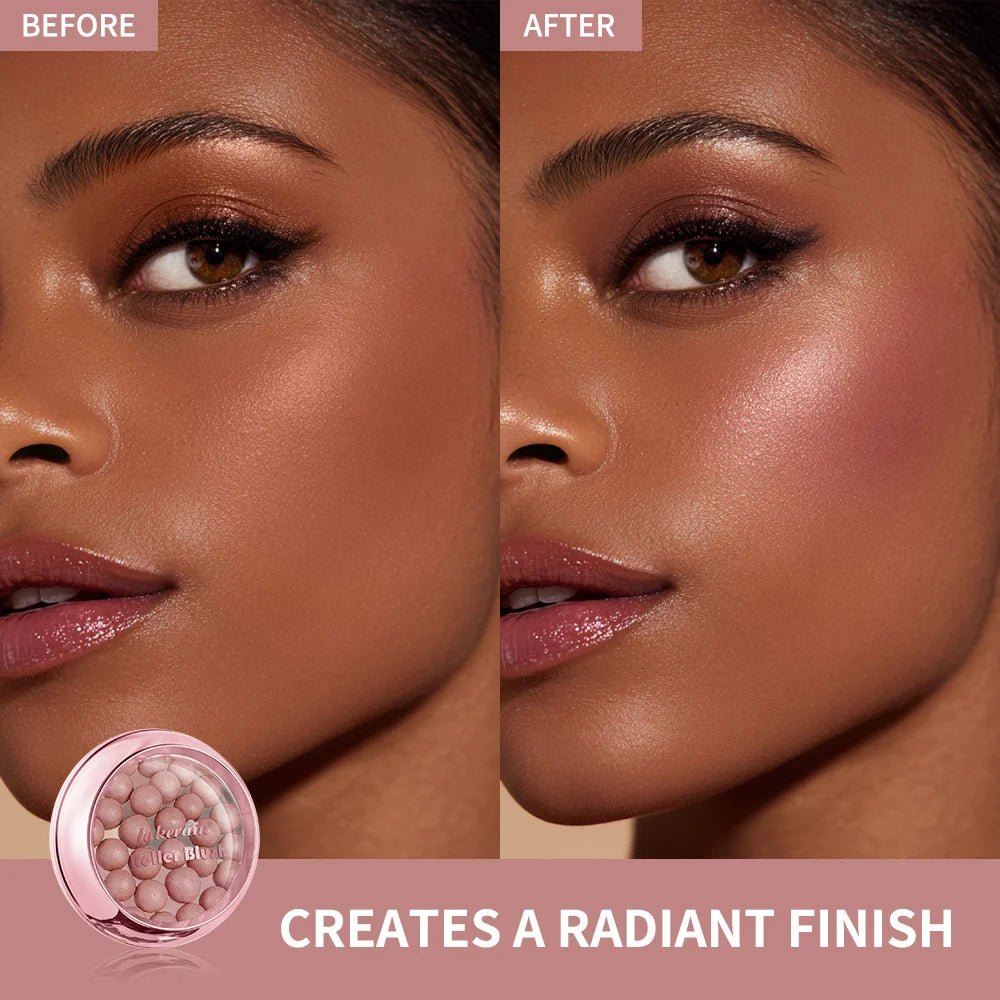 Spherical Roller Blush With Brush Natural Makeup Long Lasting Pearlescent Cosmetics For Women Face Contour Blusher Oasis Select
