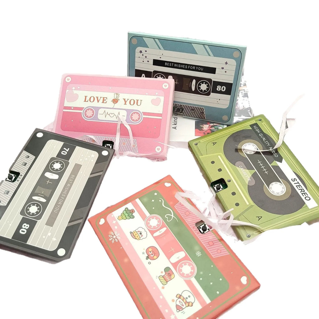 Voice Recordable Greeting Card 60 Seconds Recording Time Message Recorder Cassette Recording Voice Tape Greeting Card Oasis Select