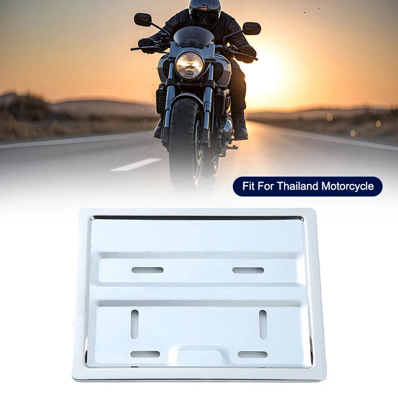 1PC Motorcycle License Plate Frame Standard Thailand Design Stainless Steel Number Plate Holder Resistant to Discoloration Oasis Select