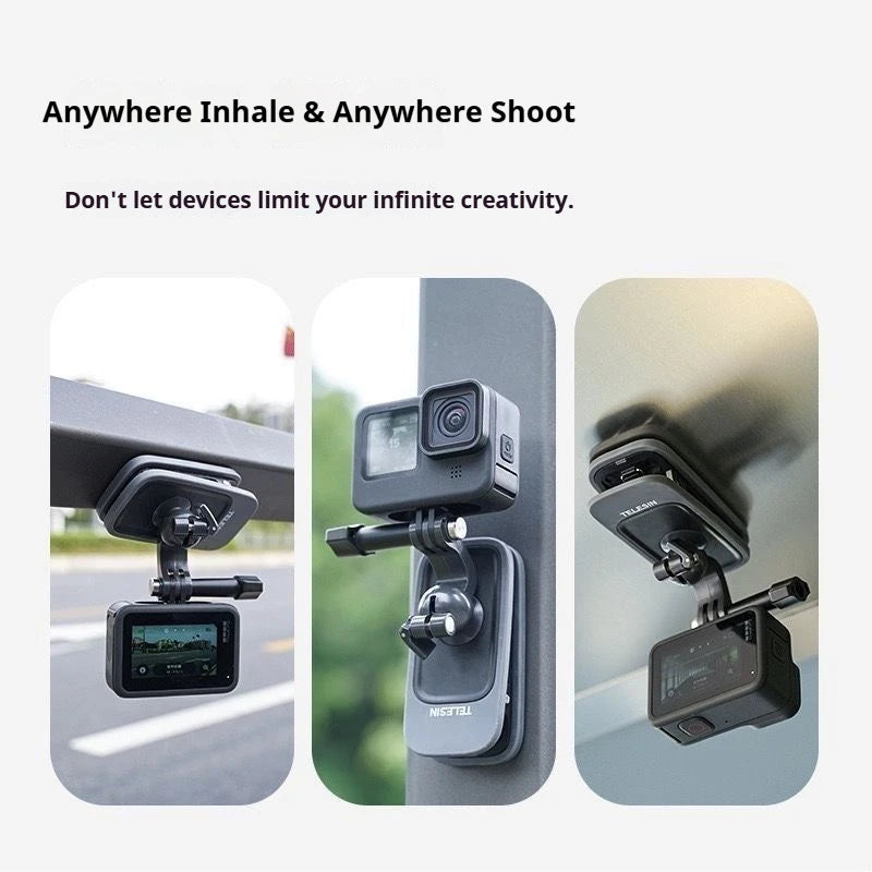 TELESIN 360° Magnetic Backpack Clip Mount – GoPro, DJI, Insta360