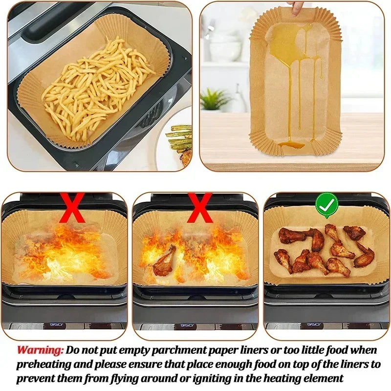 Disposable Air Fryer Paper Non-Stick Kitchen Baking Airfryer Mat Oilproof Micro-wave Barbecue Pad Baking Paper Liner Accessories Oasis Select