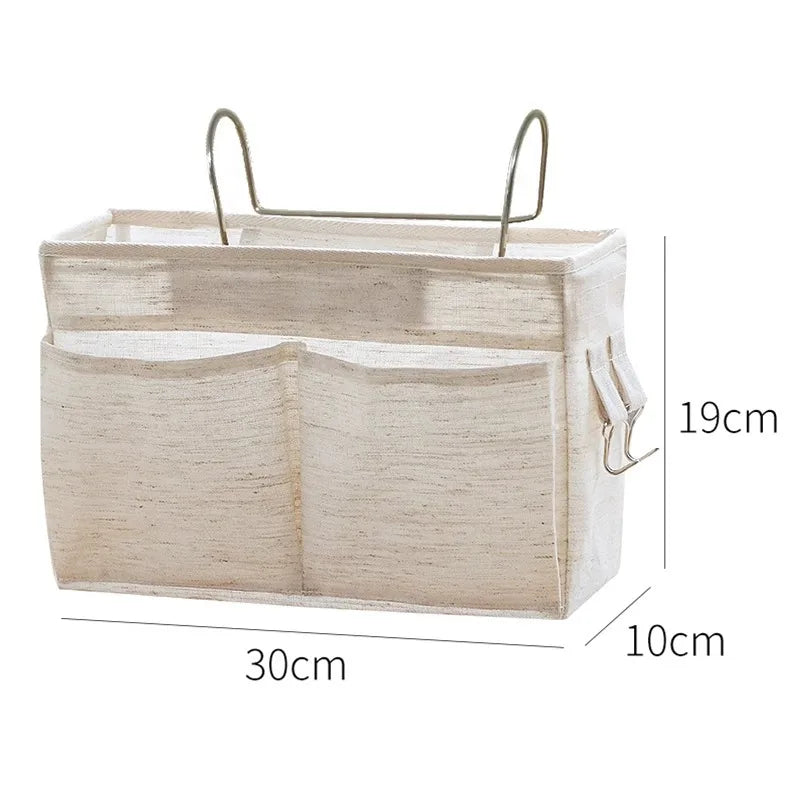 Student dorm storage basket hanging storage bag bedside storage rack wall-mounted storage basket for keys water cups charger etc Oasis Select Bedside bag
