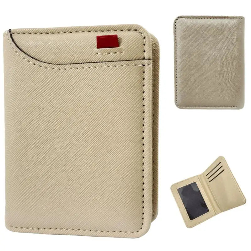 Men's Slim Bifold PU Leather Wallet – Card & Cash Holder