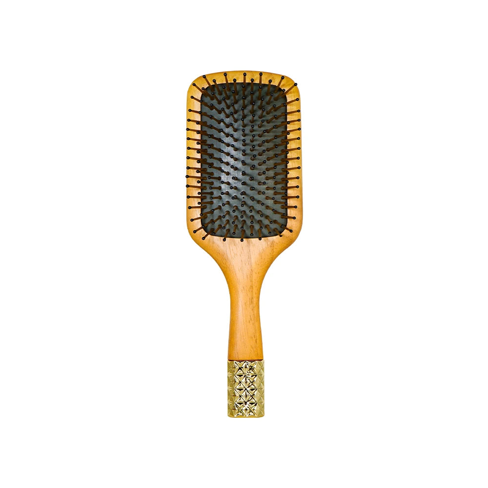 Wooden Airbag Comb Natural Wood Handle Cushion Brush Anti-Static Anti-Tangle Hair Brush Ideal For Daily Hair Styling Oasis Select S8602-2H-square
