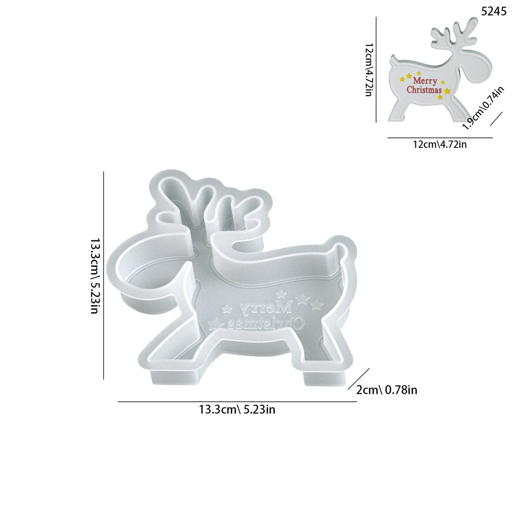 DIY Christmas Reindeer Trojan Horse Pentagram Christmas Tree Angel Boy Candle Ornament Aromatherapy Gypsum Resin Silicone Mold Oasis Select Reindeer