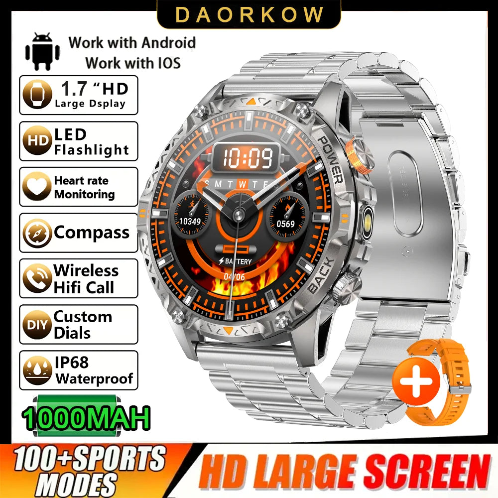 DAORKOW YK16 Smart Watch – 1000mAh, 100+ Sports & BT Calls