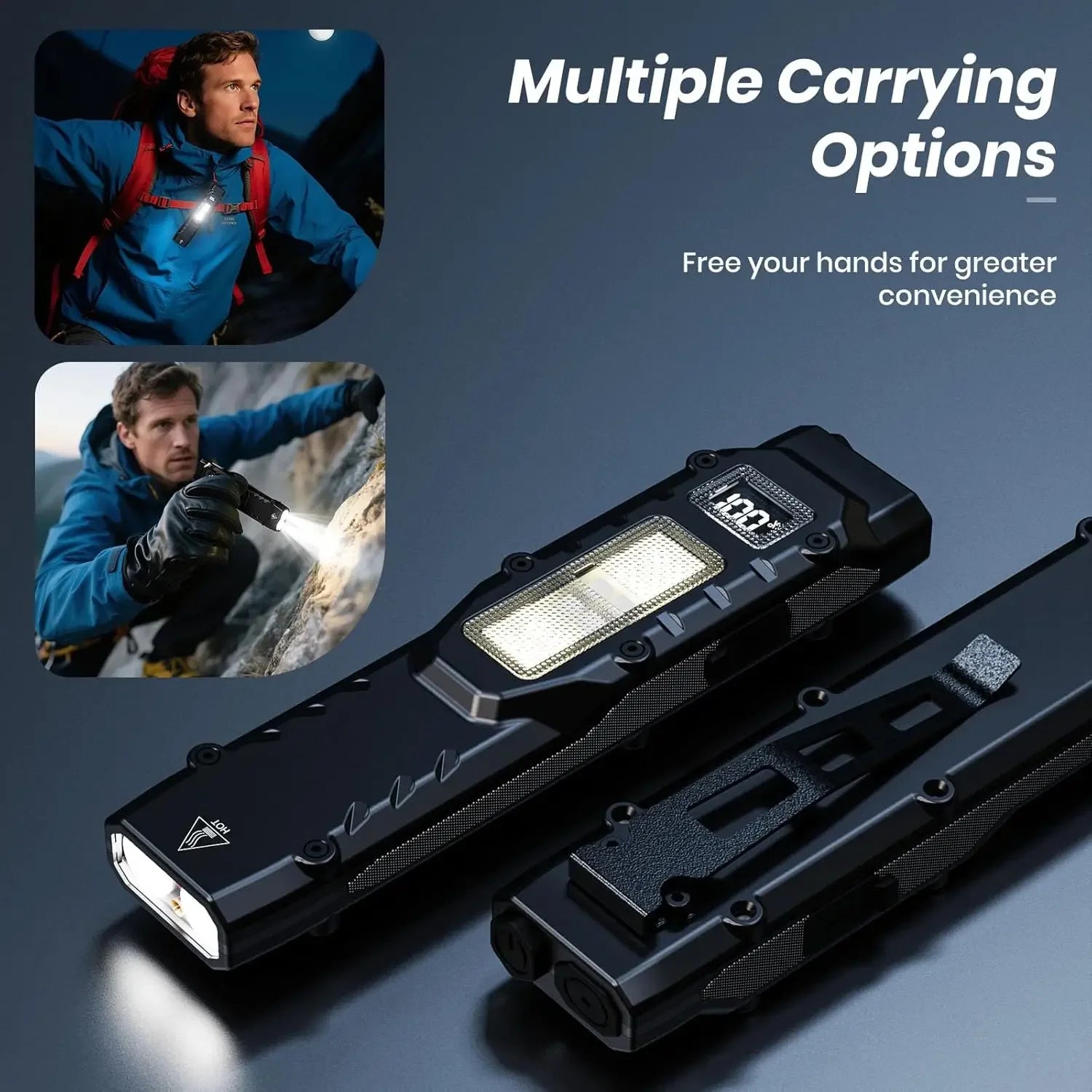 ZHIYU EDC Tactical Flashlight 1200 Lumen Dual LED+COB USB-C