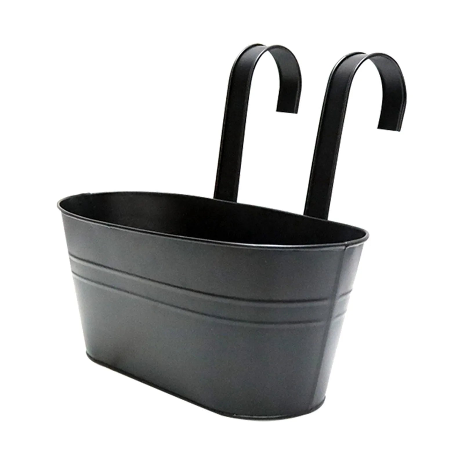 Metal Iron Hanging Flower Pots Balcony Planter with Detachable Hook, Durable Herb Pots Perfect for Fence Home Decor Oasis Select B One Size
