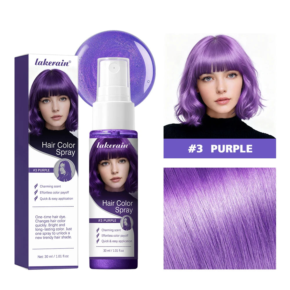 Washable Temporary Hair Color Spray One-Time Instant Hair Dye DIY Hair Chalk Multi Color Hair Styling Tool For Party Cosplay Sta Oasis Select 3purple