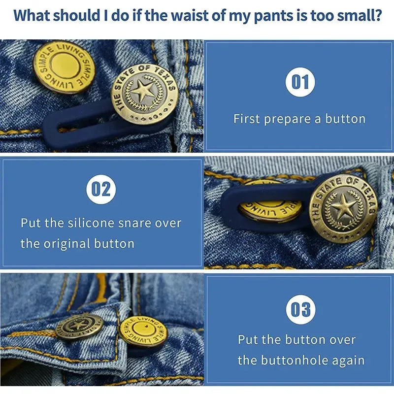 3/6/9pcs Jeans And Pants Button Extenders Universal Wait Expanander For Women And Men Instant Band Extension Solution Oasis Select
