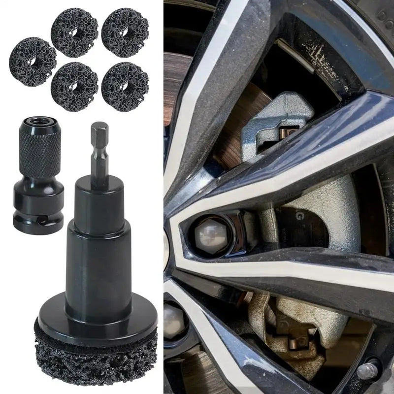 Wheel Hub Cleaner Brake Hub Resurfacing Kit Brake Rust Remover Automotive Tool Grinding Maintenance Cleaner Kit for Nuts Car Oasis Select