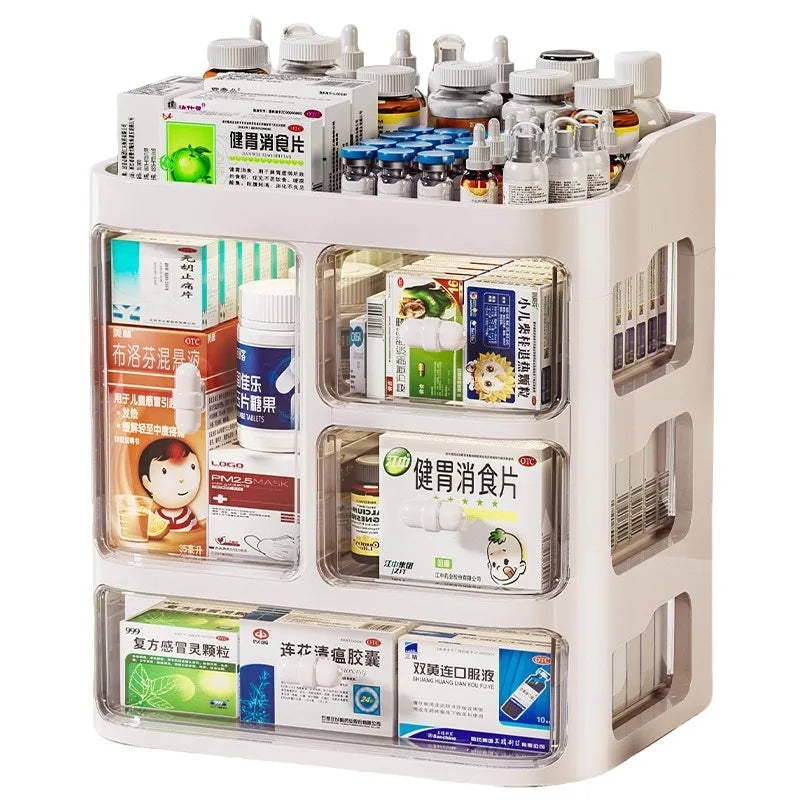 Storage box, multi-layer dust-proof drawer style medicine cabinet, household storage, regular medicine box Oasis Select