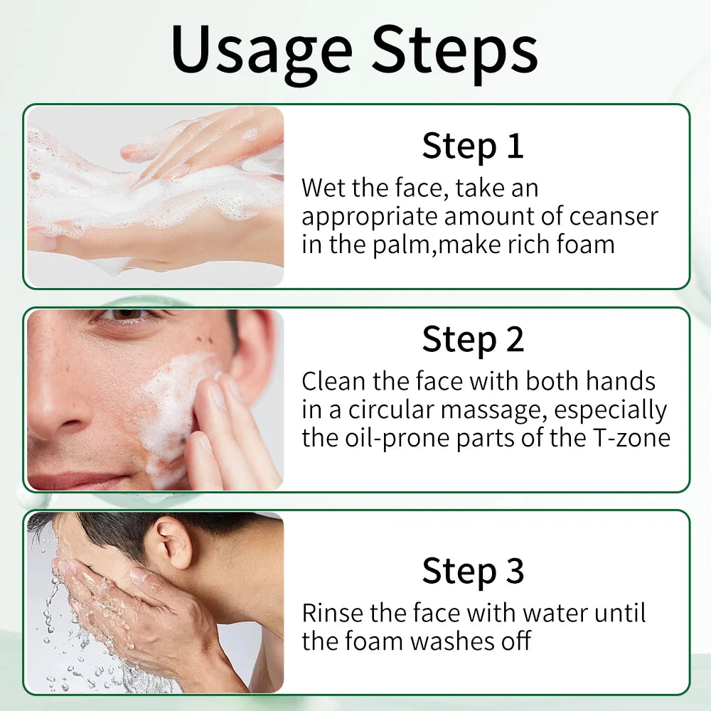 Men's facial cleanser, moisturizing, refreshing and clean skin, summer skin care products, oil control, blackhead removal Oasis Select