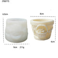 3D Embossed Flower Basket Planter Silicone Mold, DIY Handmade Flower Pot Mold for Resin Plaster Cement Home Decor Oasis Select White-6.9x8x9 cm