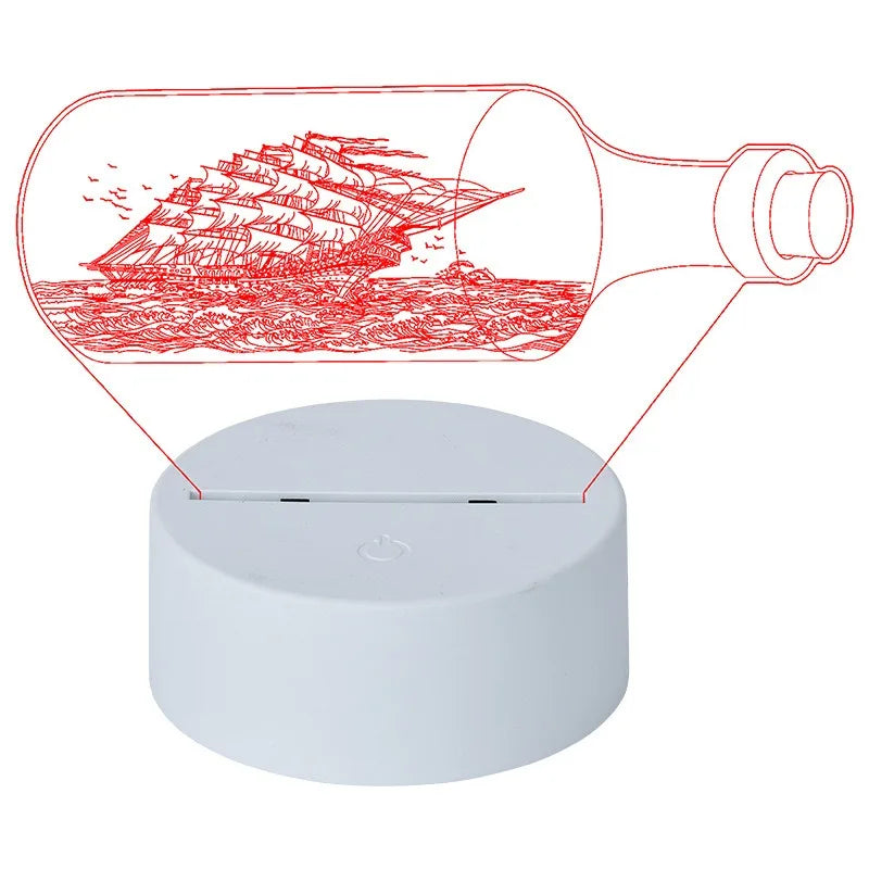 3D Acrylic LED Night Light Desktop Lamp | USB & Battery Powered