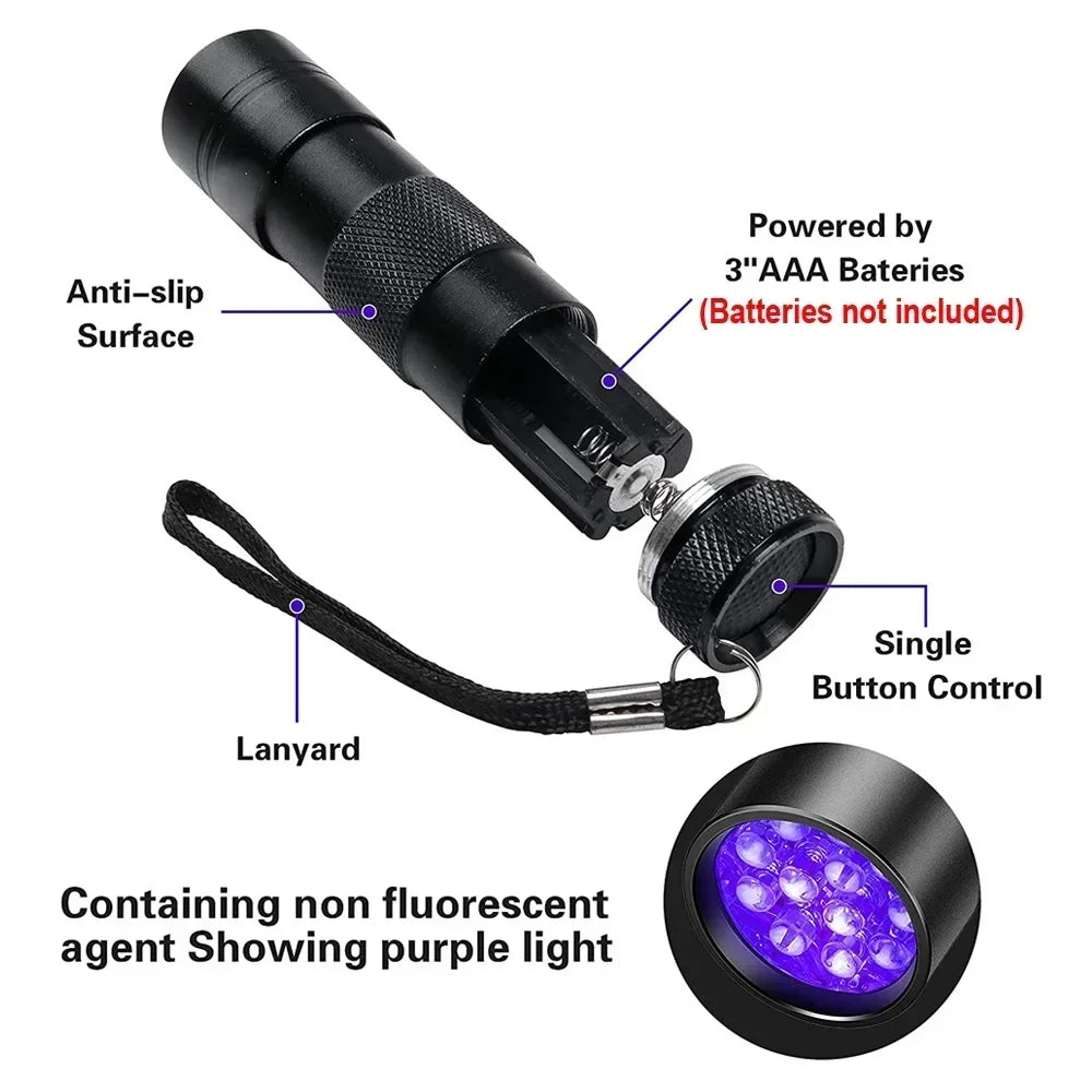 395nm UV Blacklight Flashlight – Pet Stain & Scorpion Finder