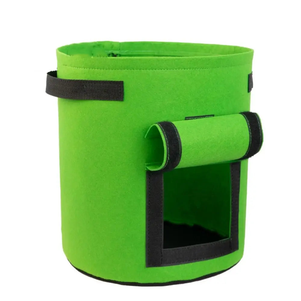 Multi-purpose Thicken Plant Grow Bags Access Flap Harvest Window Potato Pot Aeration Handles Vegetables Planter Tub Outdoor Oasis Select Green-7 Gallon