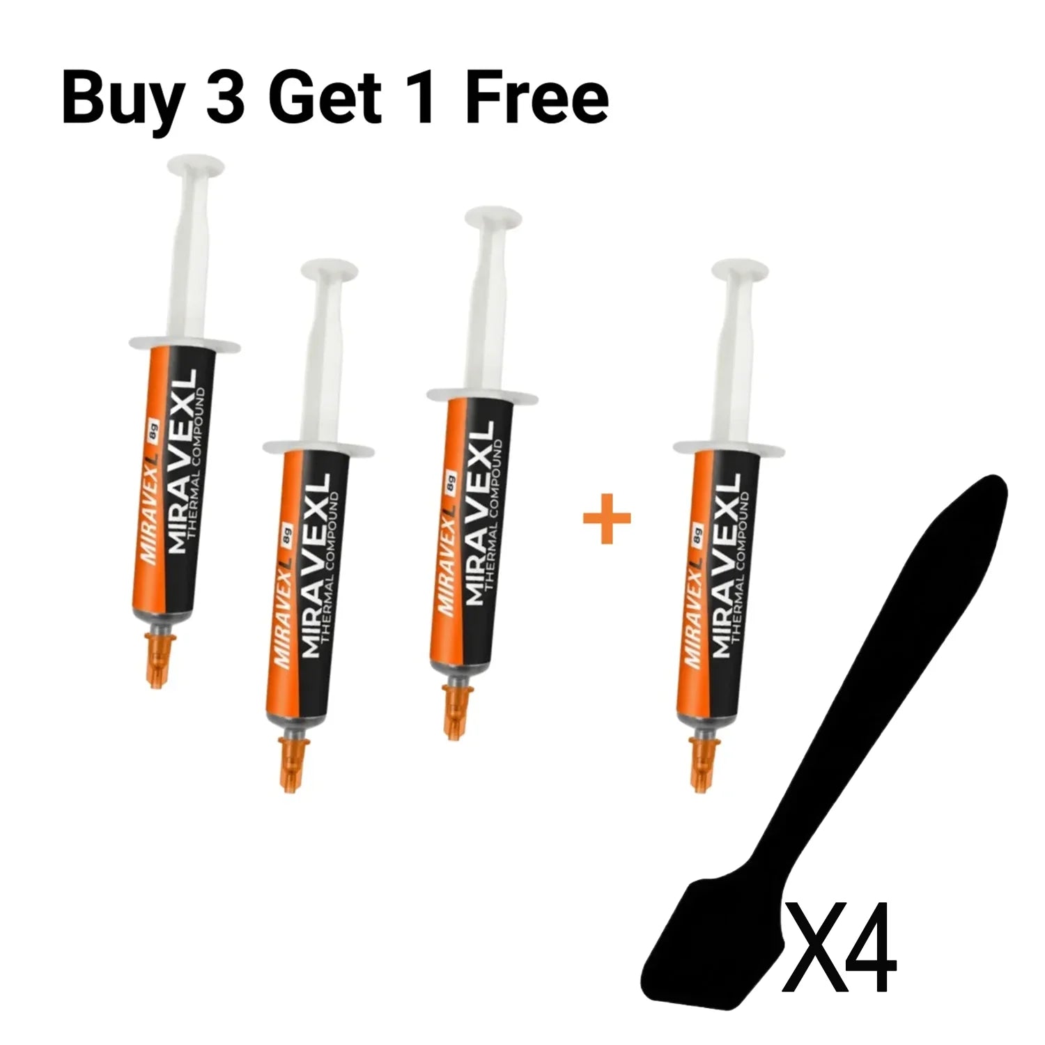 MIRAVEXL 8g Non-Conductive Thermal Paste Safe Cooling Heatsink Compound For CPU GPU PC Console Repair & Heat Dissipation + Tools Oasis Select 4PCS