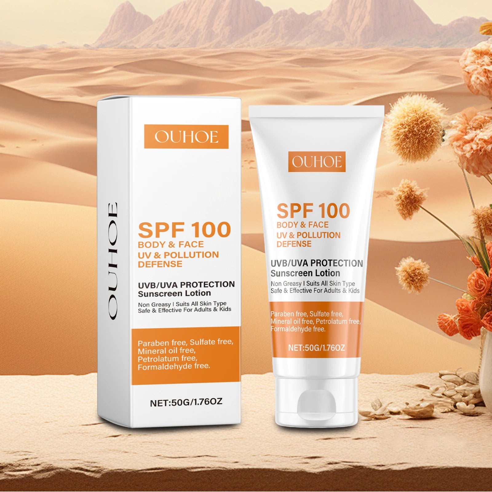 SPF 100+ Face & Body Sunscreen – Non-Greasy UVA/UVB Cream Facial Sunscreen Oasis Select