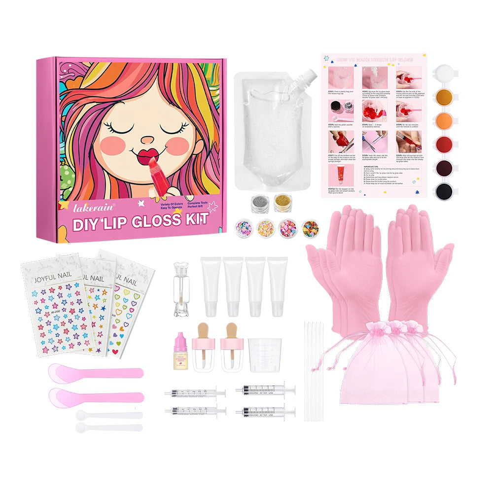 New Lip Gloss Making Kit Moisturizing Lip Gloss Base Diy Raw Material Tool Kit Shiny Glitter Lip Tints Glaze Handmade Cosmetic Oasis Select child